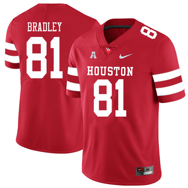 2018 Men #81 Tre'von Bradley Houston Cougars College Football Jerseys Sale-Red